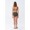 Giyim Kadın Basic Haki Pedli Yüksek Bel Bikini Takımı