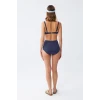Giyim Kadın Basic Lacivert Pedli Yüksek Bel Bikini Takımı