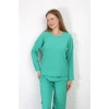 Giyim Kadın Bürümcük Kumaş Pijama Takım Yeşil