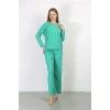 Giyim Kadın Bürümcük Kumaş Pijama Takım Yeşil