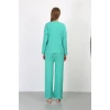 Giyim Kadın Bürümcük Kumaş Pijama Takım Yeşil