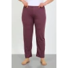Giyim Kadın Büyük Beden Mürdüm Tek Alt Pijama