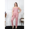 Giyim Kadın Büyük Beden Somon İp Askılı Pijama Takım