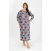 Giyim Kadın Büyük Beden Uzun Kol Somon Anne Gecelik