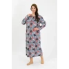 Giyim Kadın Büyük Beden Uzun Kol Somon Anne Gecelik
