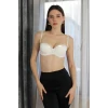 Giyim Kadın Destekli Balenli Straplez Sütyen Ekru