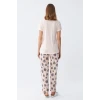 Giyim Kadın Kısa Kol Pijama Takım Pudra