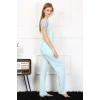 Giyim Kadın Kolu Dantelli Penye Pijama Takım Su Yeşili