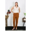 Giyim Kadın Pamuk Cepli 3 İplik Alt Eşofman Kahve