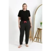 Giyim Kadın Pamuklu Büyük Beden Alt Pijama Antrasit