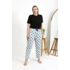 Giyim Kadın Pamuklu Büyük Beden Alt Pijama Buz Mavisi