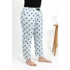 Giyim Kadın Pamuklu Büyük Beden Alt Pijama Buz Mavisi