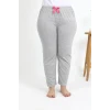 Giyim Kadın Pamuklu Büyük Beden Alt Pijama Gri