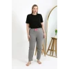 Giyim Kadın Pamuklu Büyük Beden Alt Pijama Gri