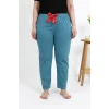 Giyim Kadın Pamuklu Büyük Beden Alt Pijama Petrol
