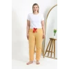 Giyim Kadın Pamuklu Büyük Beden Alt Pijama Sarı