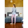 Giyim Kadın Penye Uzun Kol Pijama Takım