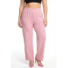 Giyim Kadın Pudra Pembe Dokulu Büyük Beden Cepli Pijama Altı