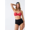 Giyim Kadın Straplez Kırmızı Yüksek Bel Bikini Takımı