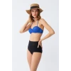 Giyim Kadın Straplez Mavi Yüksek Bel Bikini Takımı
