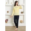Giyim Kız Çocuk Penye Pijama Takım Sarı