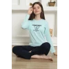 Giyim Kız Çocuk Penye Pijama Takım Su Yeşili