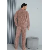 Giyim Polar Erkek Pijama Takımı Sütlü Kahve