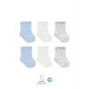 Penye Soket Çorap 6lı  Mavi Ekru Gri
