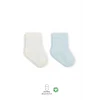Puan Derby Penye Soket Çorap 2li  Mavi Ekru