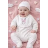 Sevimli Tavşan Desenli Kız Bebek 4’lü Tulum Seti