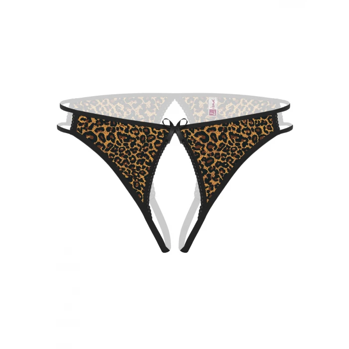 Ağı Açık Leopar Desenli Fantezi Külot String