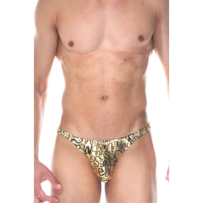 Altın Varak Yazılı Erkek  Tangası