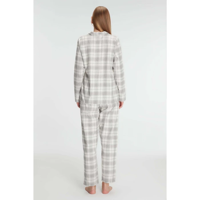 Anıl Kare Desenli Pamuklu Gömlek Pijama Takımı