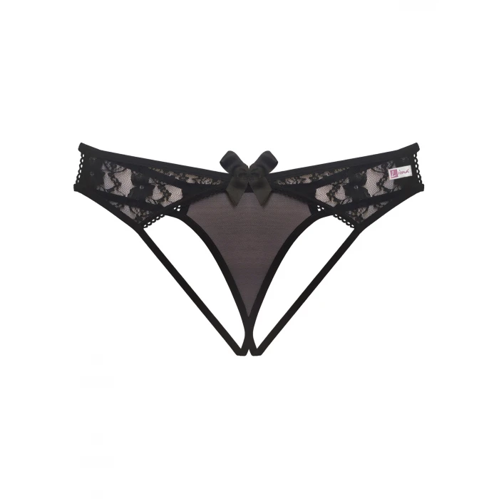 Arkası Açık Siyah Büyük Beden Fantazi String