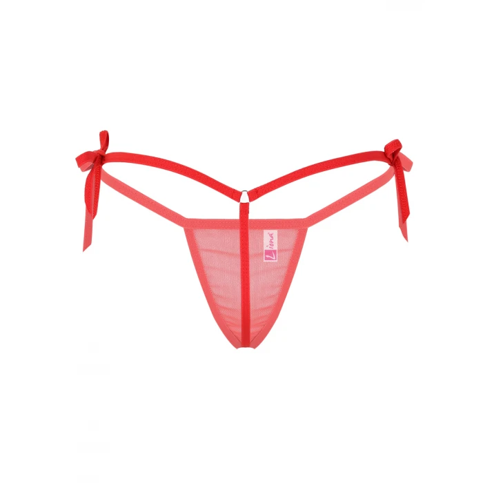 Bağcıklı Transparan Kadın Kırmızı İç Çamaşırı
