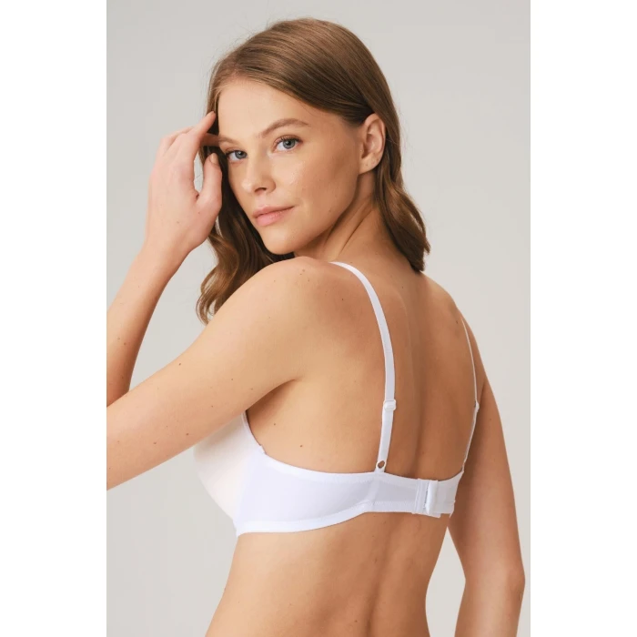 Balenli Destekli Dolgulu Askıları Çıkabilen Günlük Klasik T-shirt Sütyeni