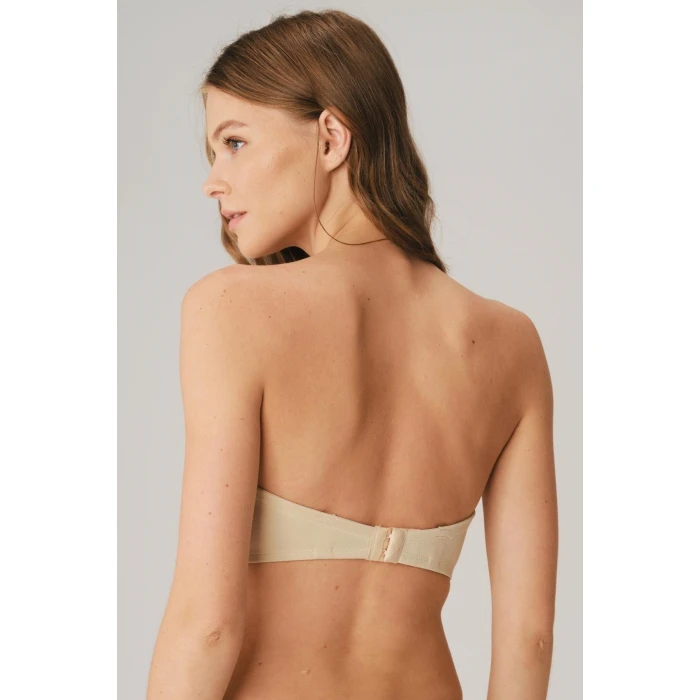 Balenli Desteksiz Dolgusuz Askısız Straplez Yumuşak Süngerli Günlük Klasik T-shirt Sütyeni