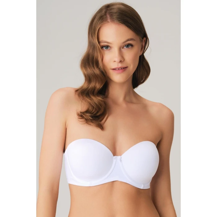 Balenli Desteksiz Dolgusuz Askısız Straplez Yumuşak Süngerli Günlük Klasik T-shirt Sütyeni