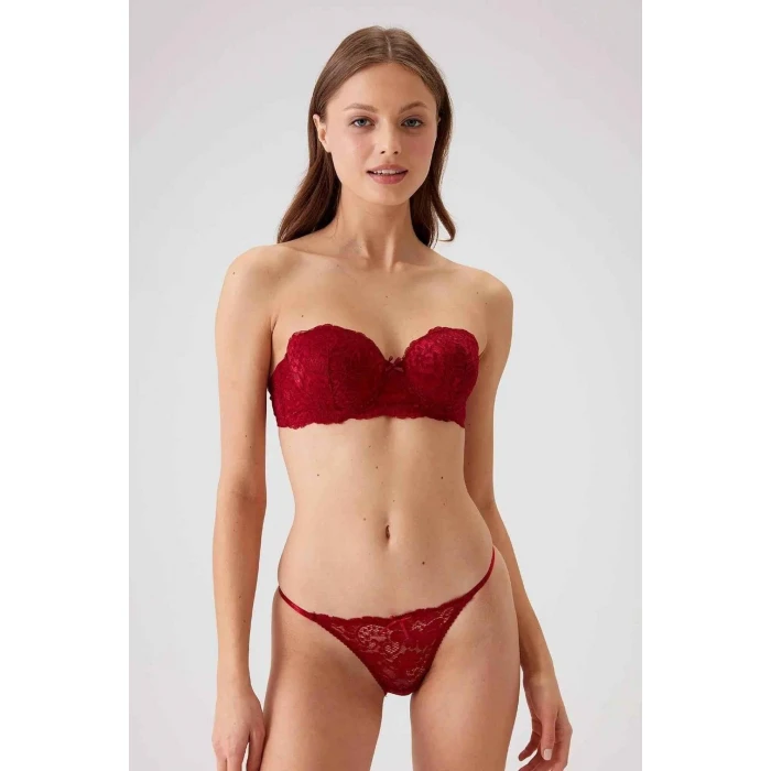 Balenli Straplez Destekli Sütyen Takım Kadın 4032