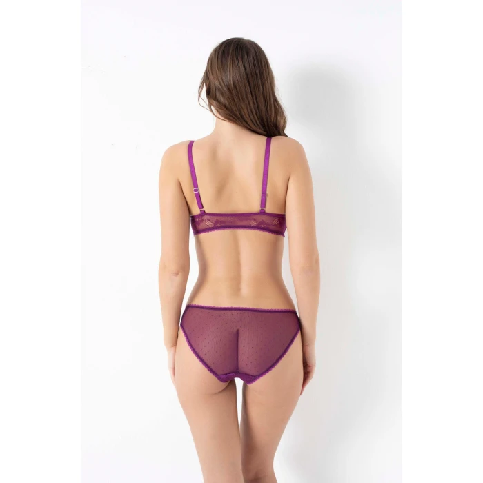 Balensiz Desteksiz Dolgusuz Dantelli Bralet Sütyen Ve Slip Takım