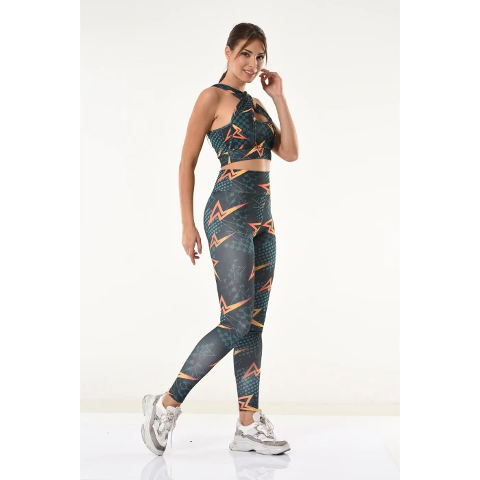 Baskılı Büstiyer Tayt Takım 531