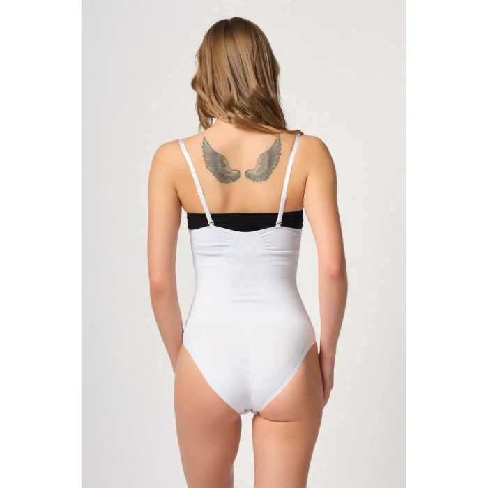 Beyaz Mı Emay 2043 Göğsü Açık Agraflı Body Korse