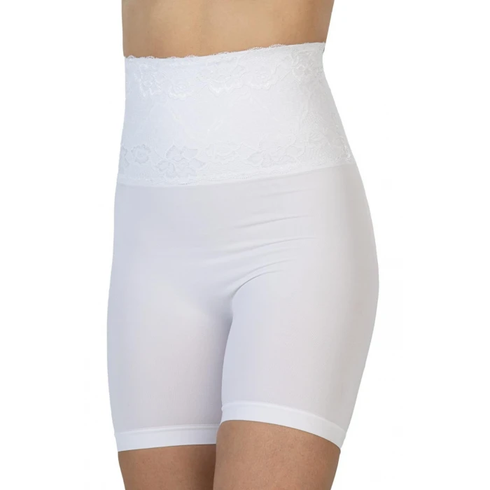 Beyaz Mı Emay 2091 Önü Dantelli Yüksek Bel Boxer Korse