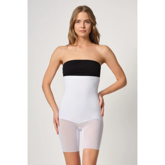 Beyaz Mı Emay 2929 Double Tül Paçalı Lazer Korse