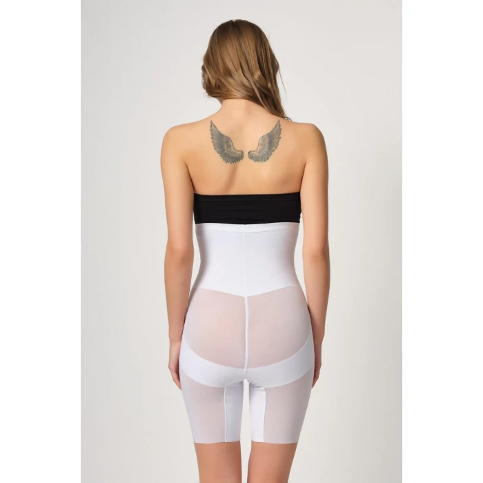 Beyaz Mı Emay 2929 Double Tül Paçalı Lazer Korse