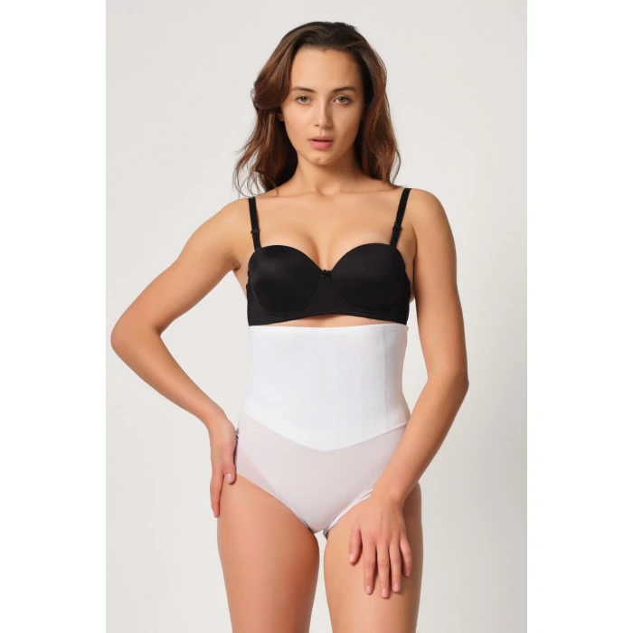 Beyaz Mı Emay 2945 Tül Karyokalı Slip Lazer Korse