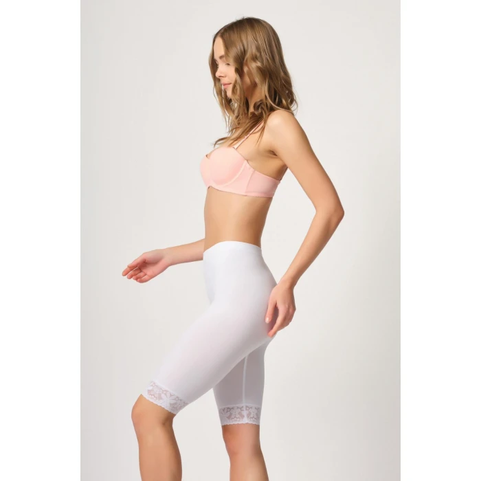 Beyaz Mı Emay 3004 Soft Uzun Paça Dantel Boxer