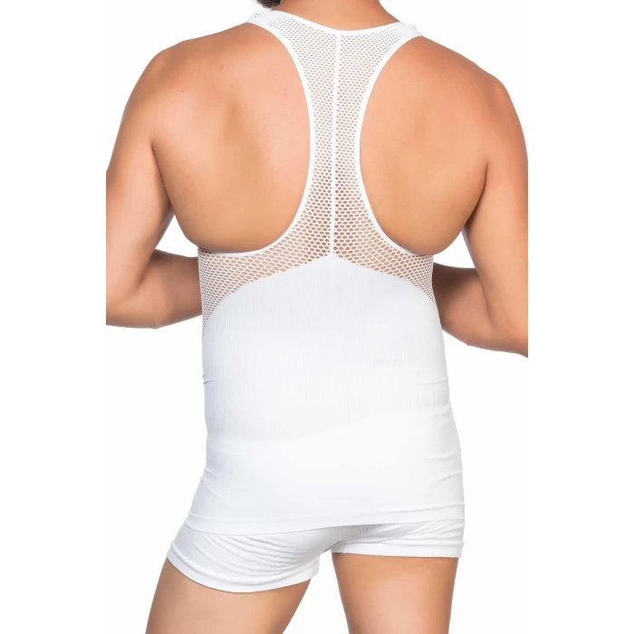 Beyaz Mı Emay E1009 Fileli Erkek Korse Atlet