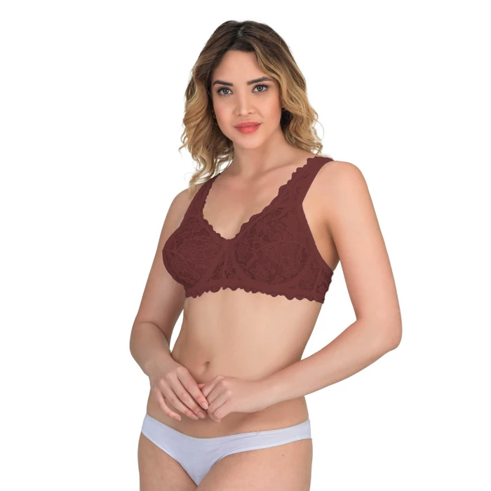 Bordo Mı Emay 178 C Balenli Dantelli Sütyen