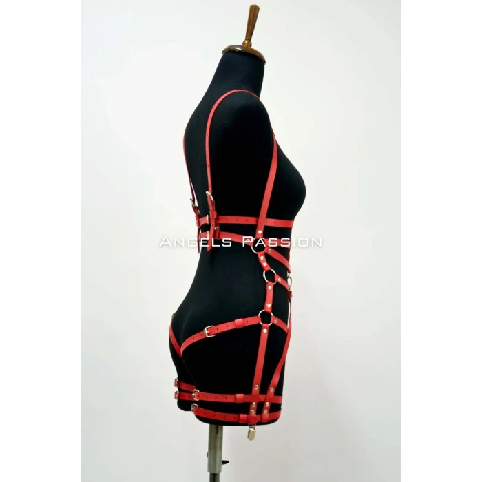 Deri Body Harness, Deri Dansçı Kostüm, Pole Dans Kostüm - Apft502